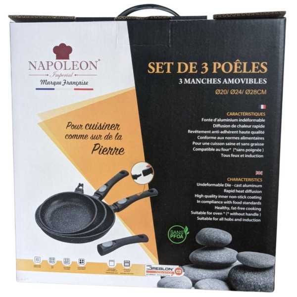 Napoleon Imperial Set de 3 poêles + manches amovibles 2
