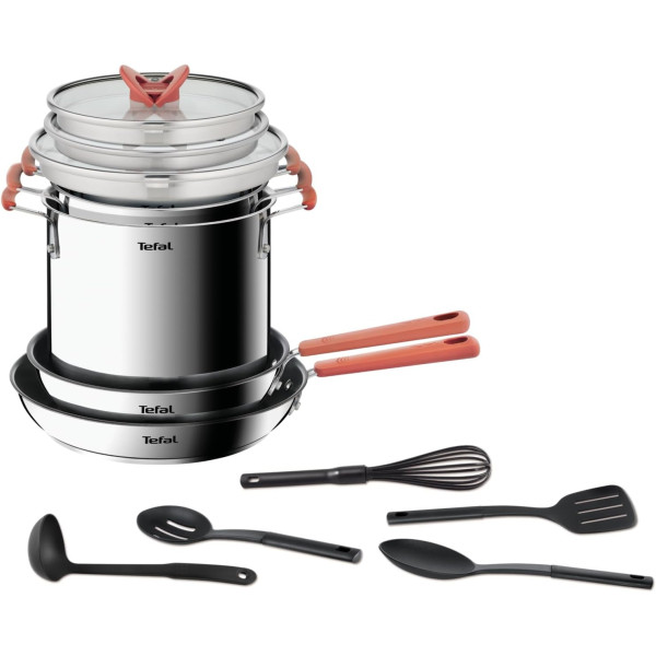 Tefal Ingenio Batterie de cuisine 7 pièces, Induction, Revêtement antiadhésif, Empilable, Gain de place, Indicateur de 2