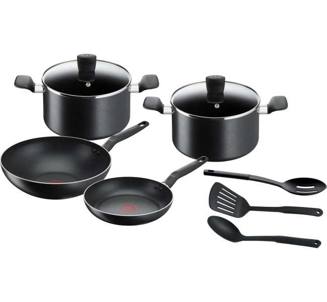 Tefal Ingenio Batterie de cuisine 7 pièces, Induction, Revêtement antiadhésif, Empilable, Gain de place, Indicateur de