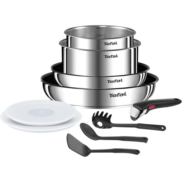 Tefal Ingenio Batterie de cuisine 20 pièces, Poêles, Casseroles, 2 poignées amovibles, Induction, Revêtement antiadhésif, 2
