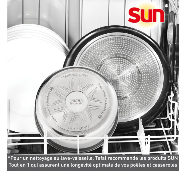 Tefal Ingenio Batterie de cuisine 20 pièces, Poêles, Casseroles, 2 poignées amovibles, Induction, Revêtement antiadhésif,