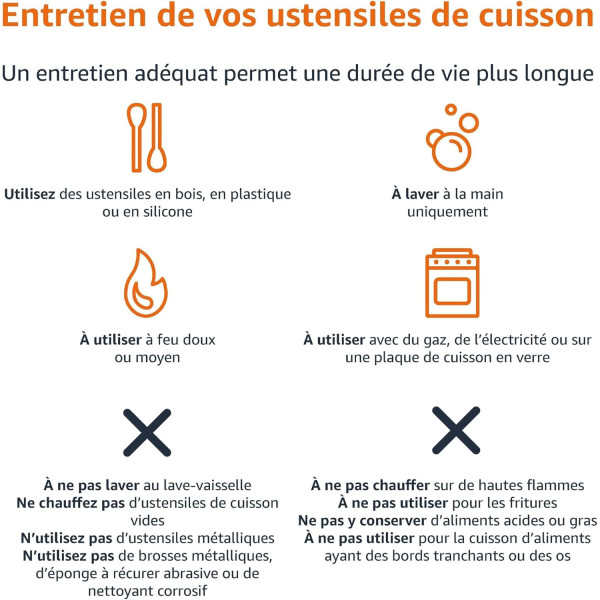 Amazon Basics Batterie de cuisine anti-adhésive 8 pièces, Noir 2