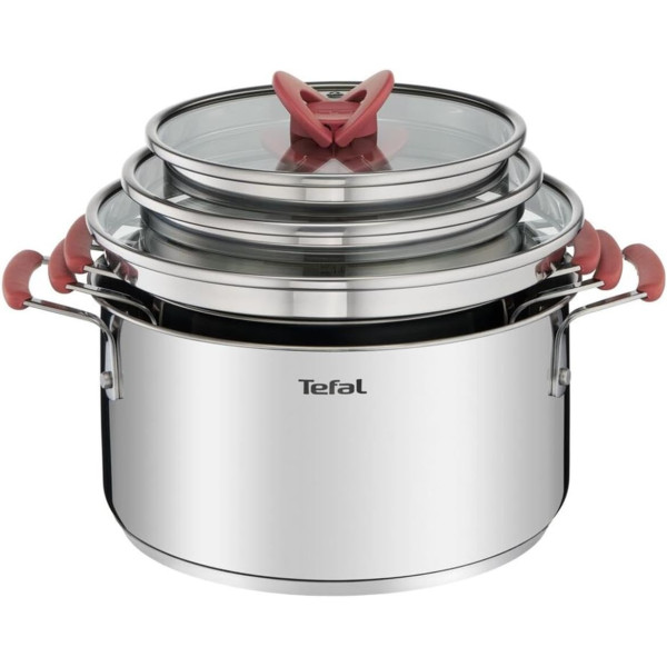 Tefal Ingenio Batterie de cuisine 7 pièces, Induction, Revêtement antiadhésif, Empilable, Gain de place, Indicateur de 2