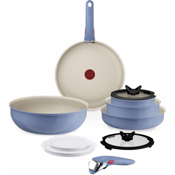 Tefal Ingenio Serenity, Batterie de cuisine 11pièces, Revêtement antiadhésif, Induction, Empilable, L829SB04