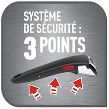 Poignée amovible robuste avec 3 points de sécurité